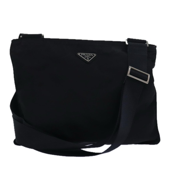 PRADA Shoulder Bag Nylon Black Auth 81146 - Picture 1 of 16